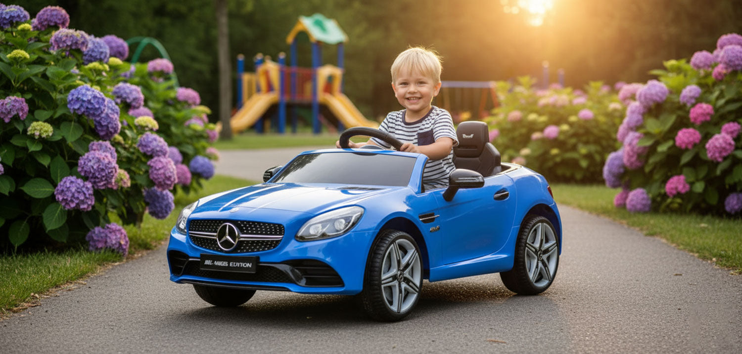 Macchina Elettrica per Bambini Licenza Ufficiale Mercedes SLC 300 "Final Edition" 10,8V 3,1Ah Blu