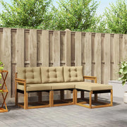 Set di divani da esterno con cuscino 4 pcs Naturale e Beige 3368540