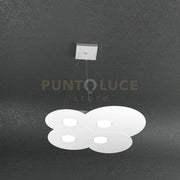 CLOUD SOSPENSIONE 4+2 LUCI BIEMISSIONE BIANCO 1128-S4+2-BI
