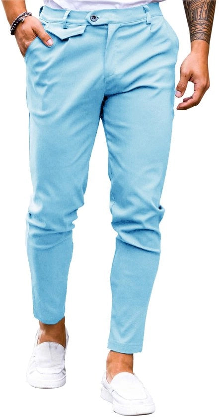 Chino da Uomo Stretto - Abito da Uomo in Cotone - Casual Chino - Stretto - Adatto per Tutti gli Anni - Tabella delle Dimensioni Disponibili