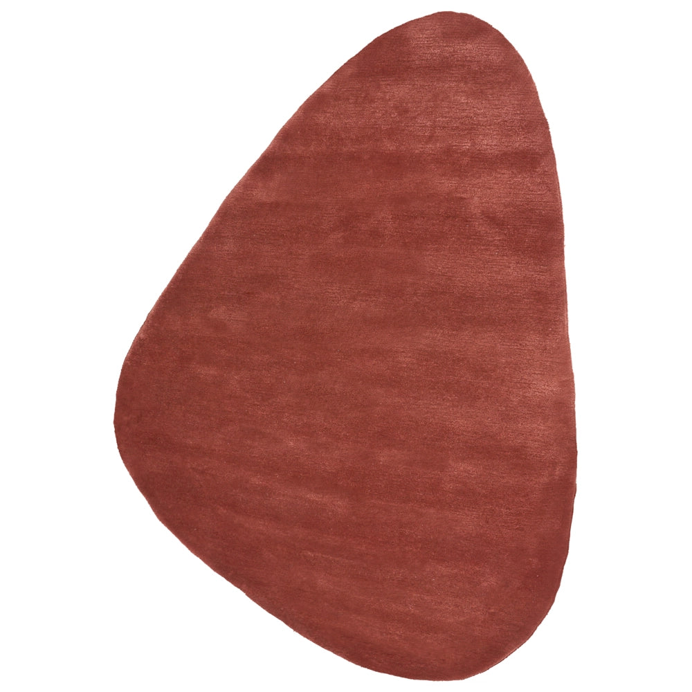 Tappeto moderno in viscosa e lana fatto a mano a forma di triangolo rosso scuro 160 x 230 cm Stile Moderno Glam