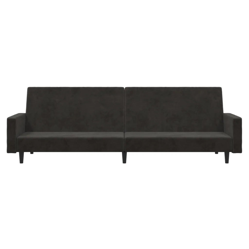 Divano letto | Sof¨¤ letto | Letto singolo a 2 Posti Grigio Scuro in Velluto