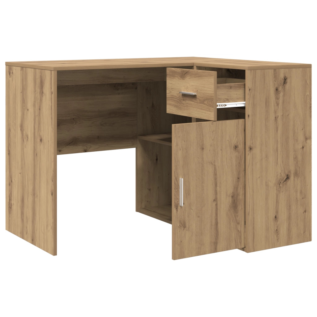 Scrivania Angolare in Rovere Artigianale 102x88x75 cm in Legno Ingegnerizzato