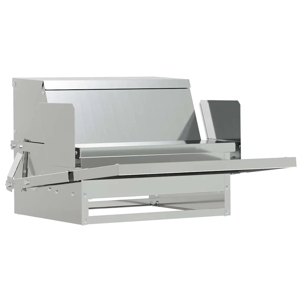Mangiatore a Pedale per Pollo Argento 50 x 40 x 29 cm