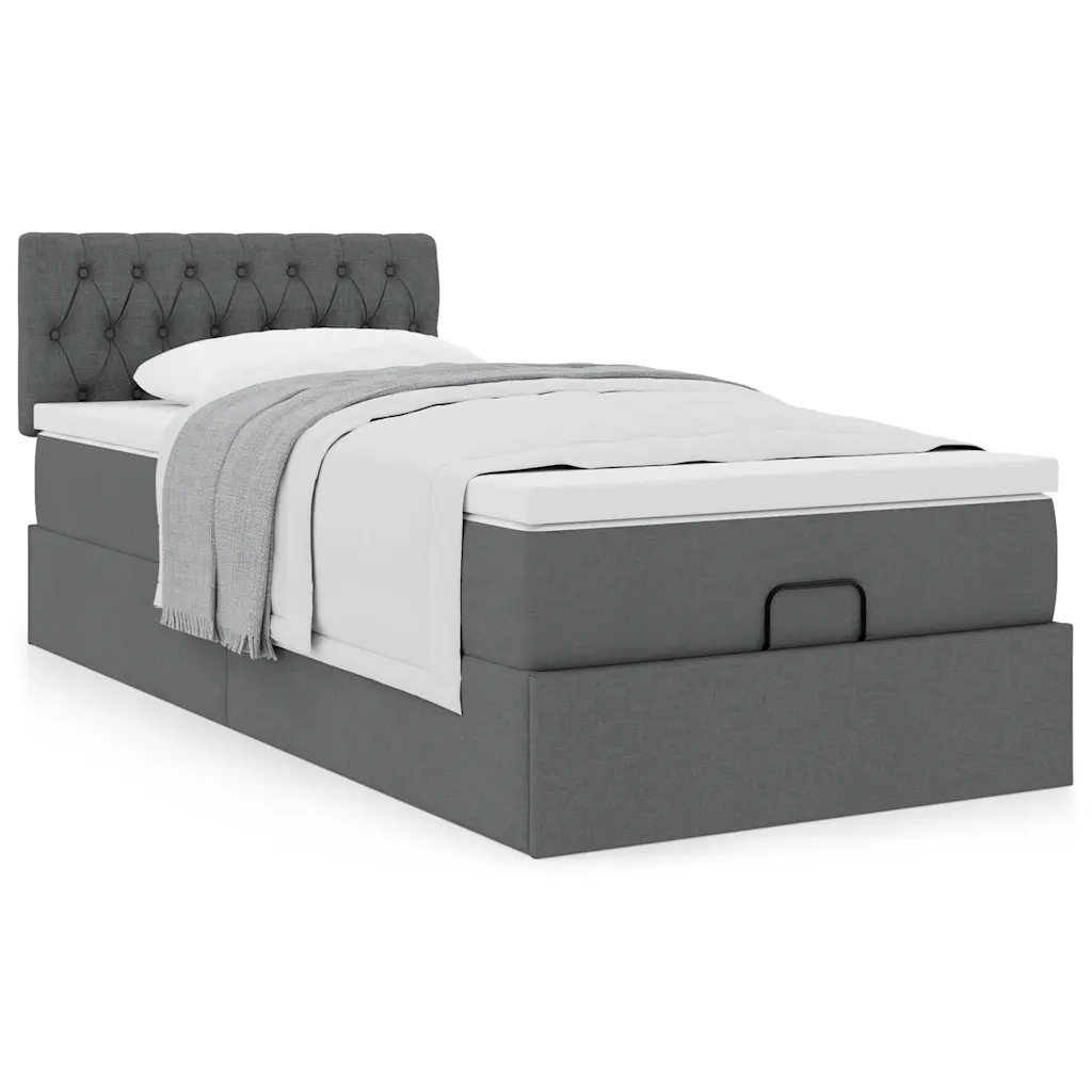 Struttura Letto Pouf con Materasso 180x200 cm in Tessuto 3311498