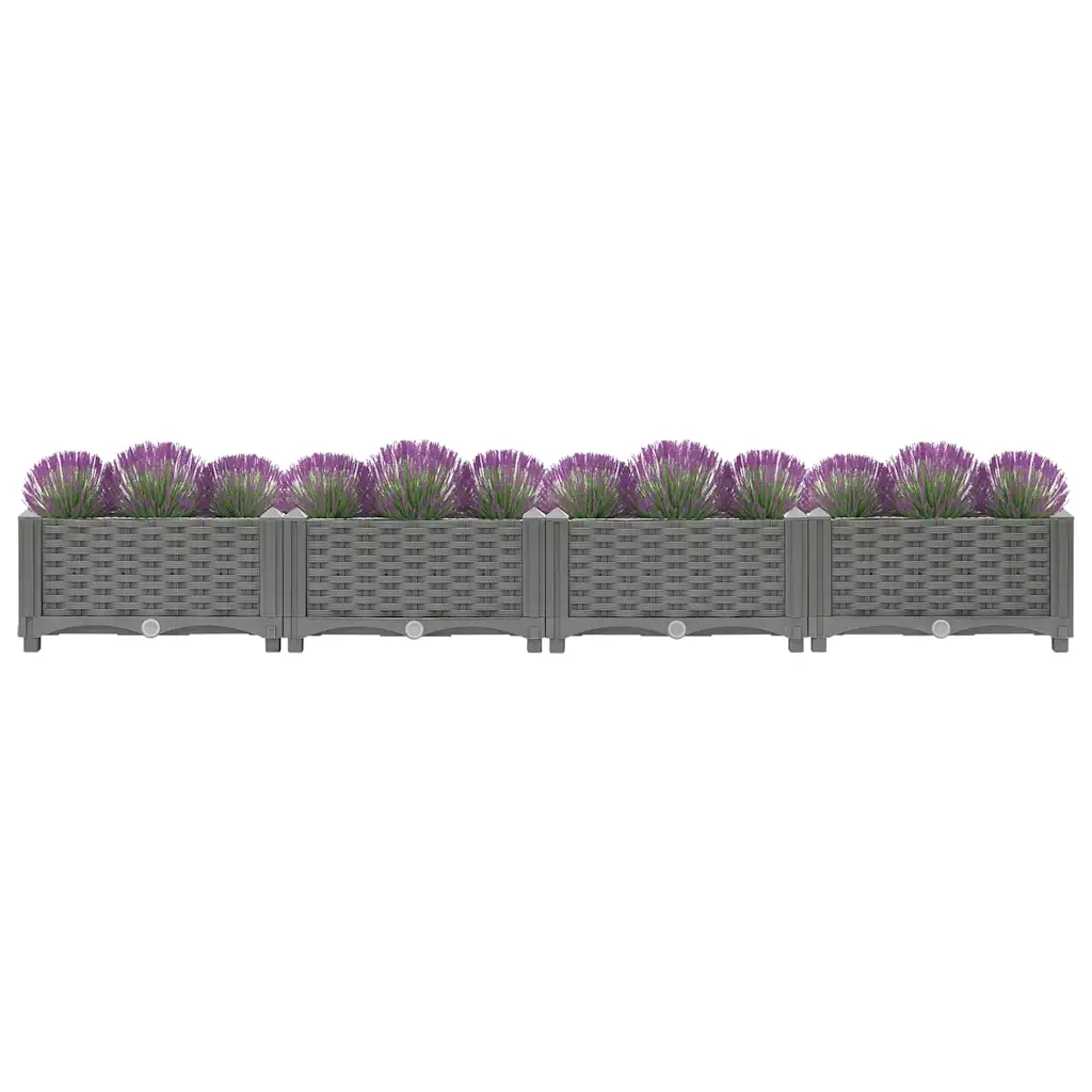 Fioriera Rialzata-Vaso da Esterno-Fioriera Elevata 160x40x23 cm in Polipropilene 304519