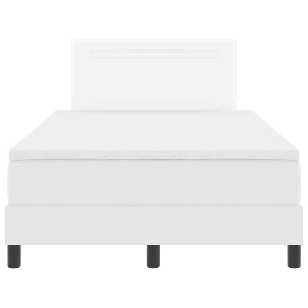 Letto a molle con materasso Bianco 120 x 190 cm Pelle sintetica 3339041