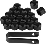 Coperture per Pneumatici Professionali di Alta Qualità - 20 Pezzi - Protezione Antifurto - Nylon - Per Viti a 21 mm per Pneumatici - Nero - Copertura per Pneumatici