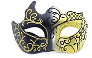 Maschera Veneta - Plastica - 17 cm x 11 cm - Maschera da Festa - Carnevale - Matrimonio - Elegante e Leggero