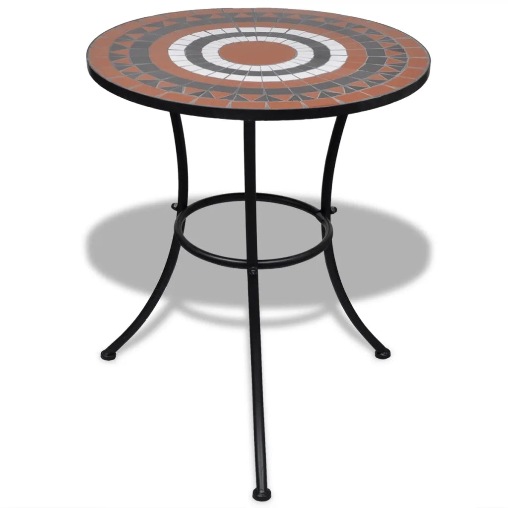 Set da Bistrot 3 pz Piastrelle di Ceramica Terracotta e Bianco cod mxl 49916
