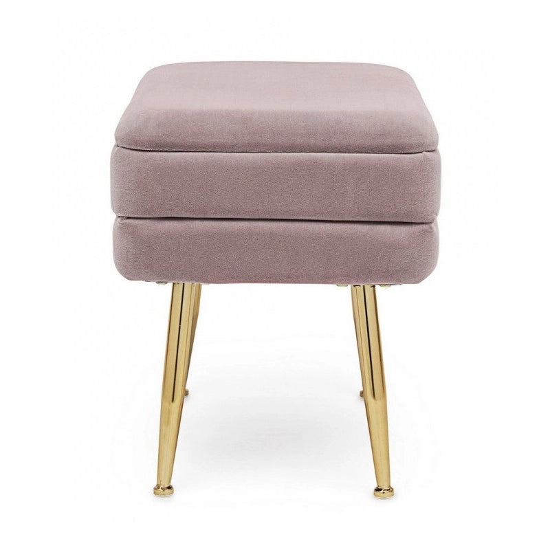 Panca contenitore rosa con piedi cm 50 x 34.5 x 42h