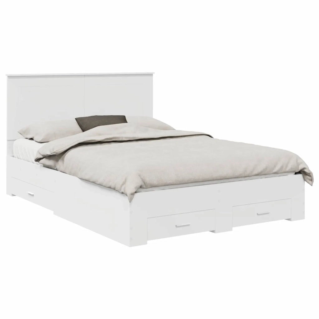 Struttura del letto Bianco 160 x 200 cm Legno multistrato