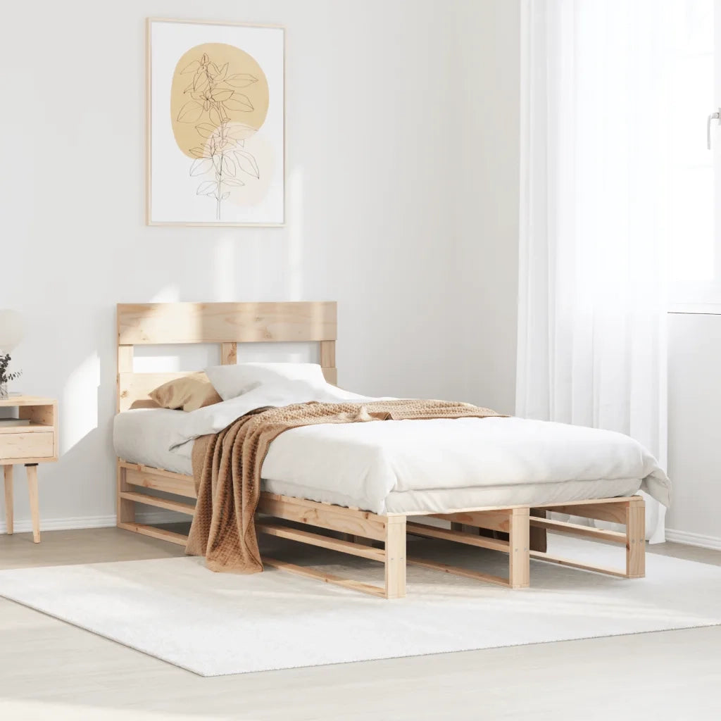 Giroletto senza Materasso-Struttura Letto 100x200 cm in Legno Massello di Pino 446236