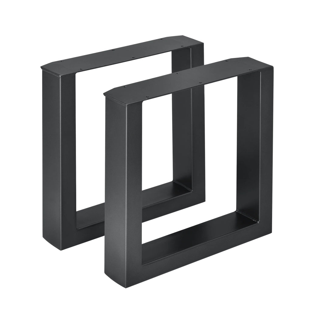 Set di 2 gambe rettangolari per tavolo gambe in metallo per panca 40 x 43 cm nero 03_0003661