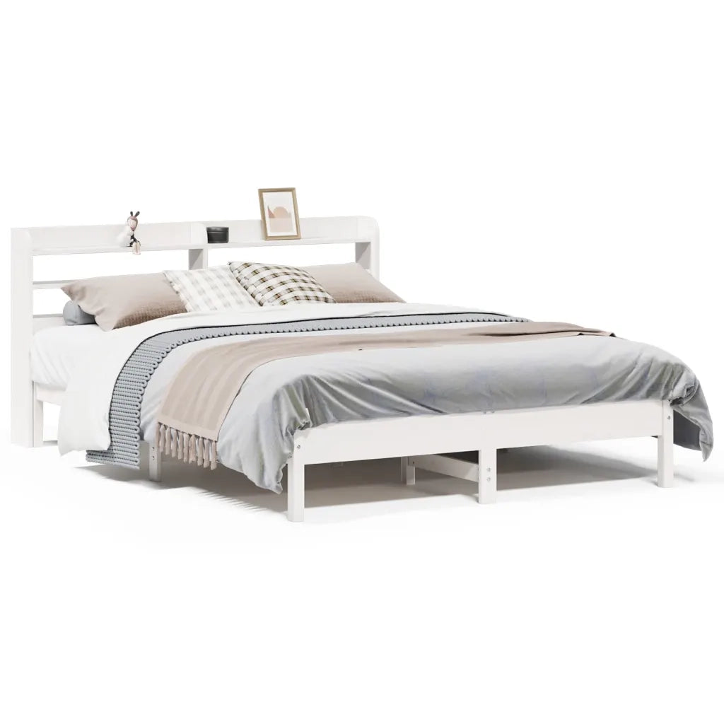 Letto senza Materasso Bianco 150x200 cm Legno Massello di Pino 3306886