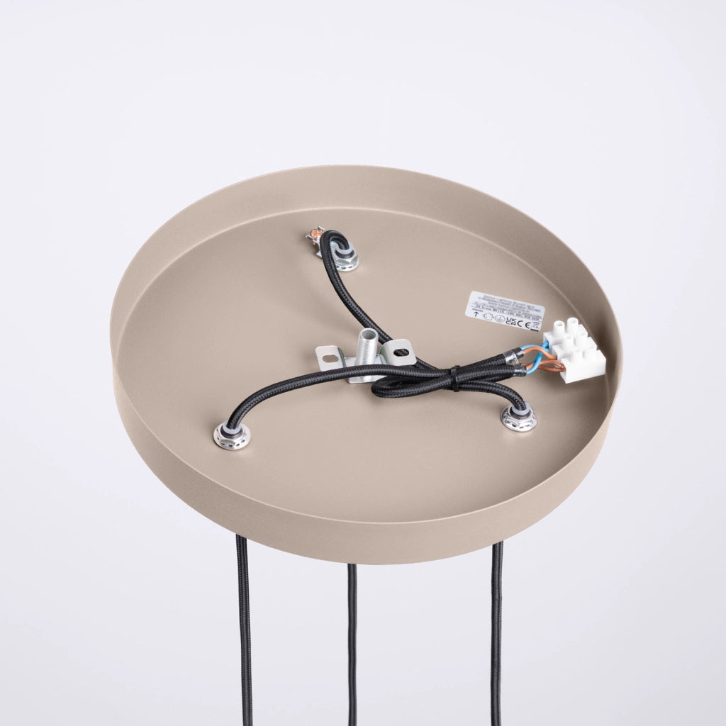 Lampadario moderno tondo taupe 3 sfere vetro SFERA