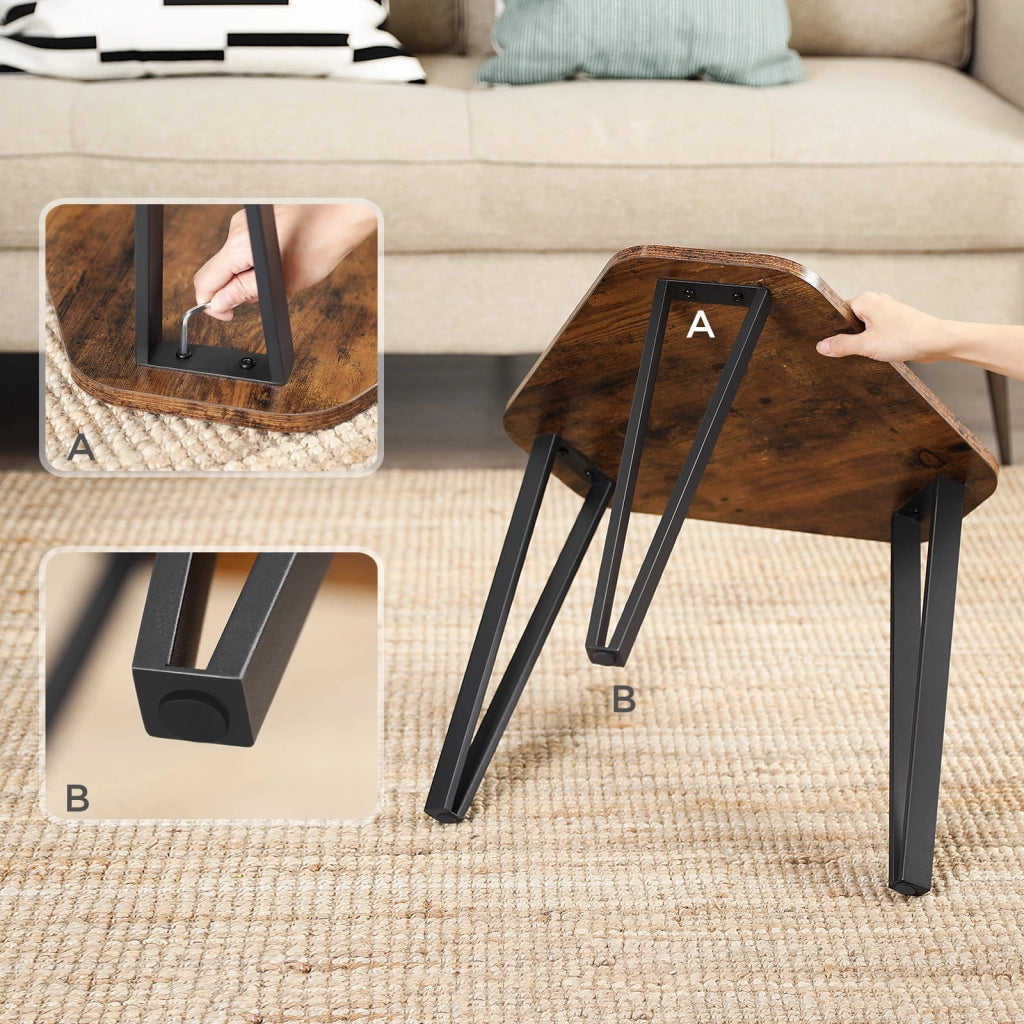 Tavolini da caffè rustici Valora TABLES 3 pezzi per soggiorno x3