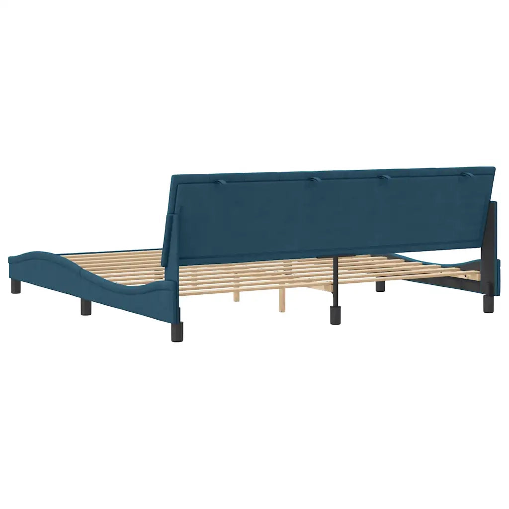 Giroletto con Testiera Blu 200x200 cm in Velluto