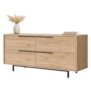 Madia Follo, Credenza 4 Vani, 160x45x74h cm Marrone Rovere
