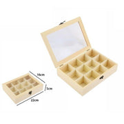 Trade Shop - Scatola Portagioie Legno Con Bacheca 12 Posti Scomparti Vetrina 74026a Ly-10626 -