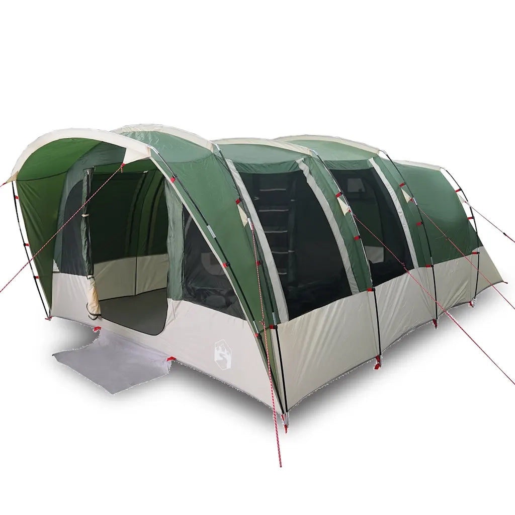 Tenda Familiare a Tunnel per 8 Persone Verde Impermeabile