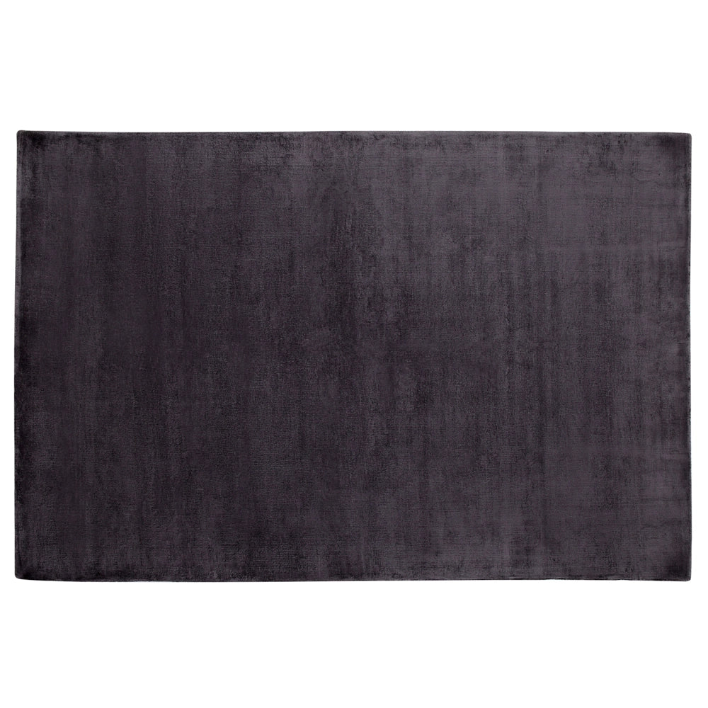 Tappeto in viscosa grigio scuro 140 x 200 cm a pelo corto capitonné moderno