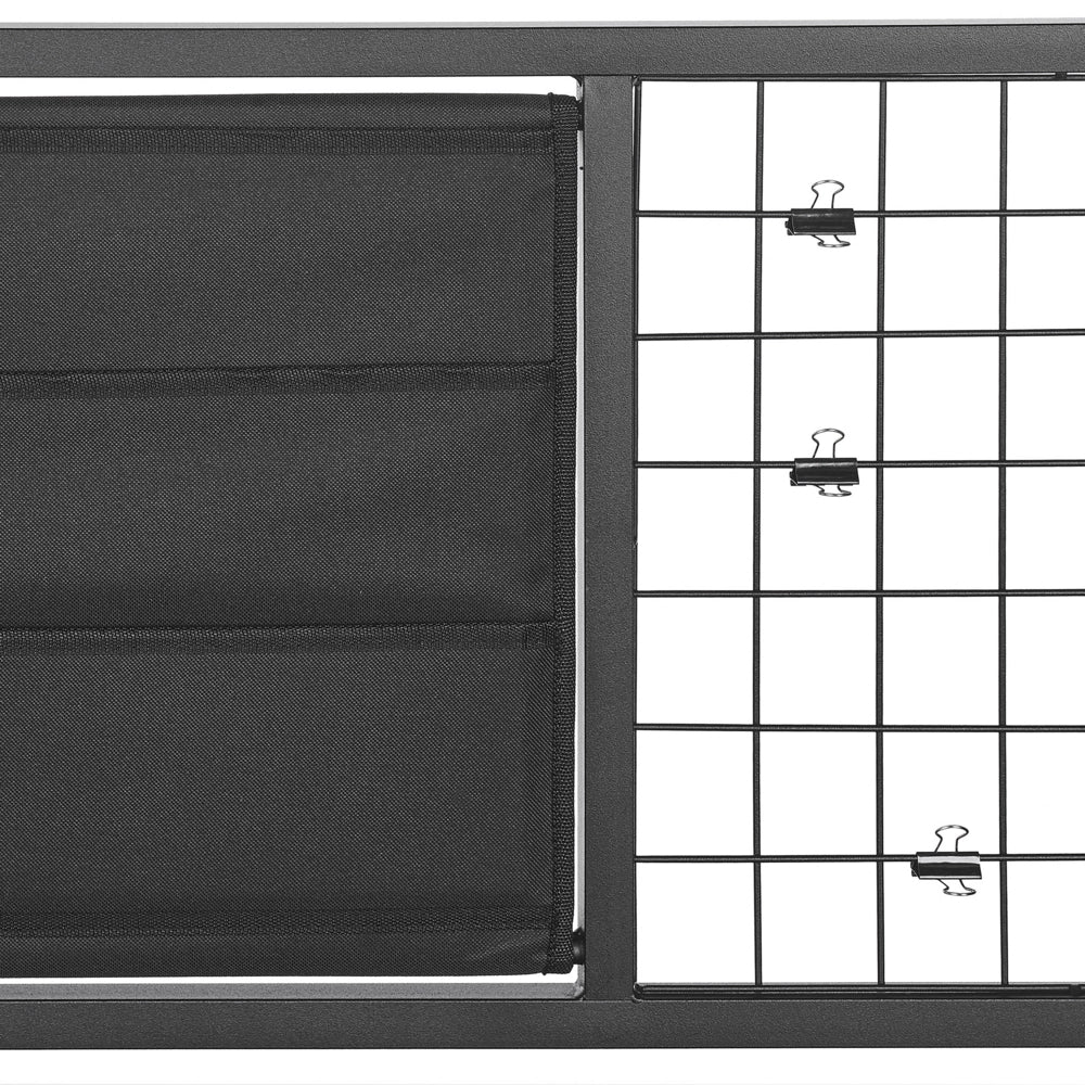 Scrivania nera con pannelli di particelle di legno scuro in metallo 60 x 118 cm Lavagna per appunti per l'home office