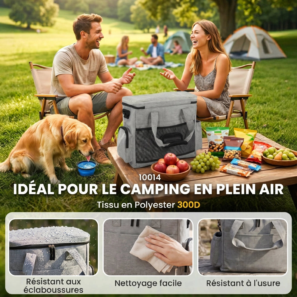 Trasportino per Cane con Tasche e Ciotola ¨C zephmum ¨C Grigio 38x17x35cm