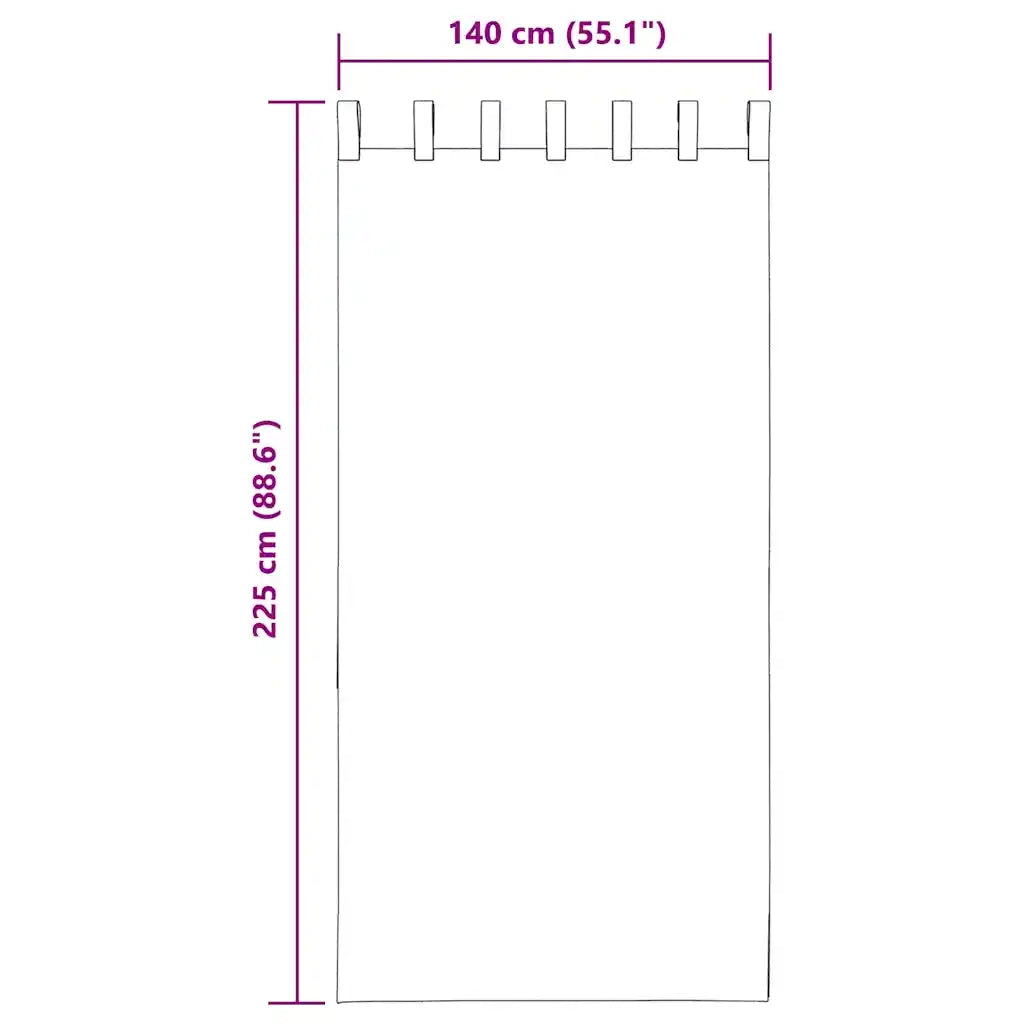 Tende in Voile con Passanti 2 pz Turchese 140x225 cm 4102328