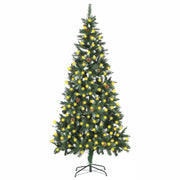 Albero di Natale Artificiale con luci a LED e Pigne 210 cm cod mxl 17950