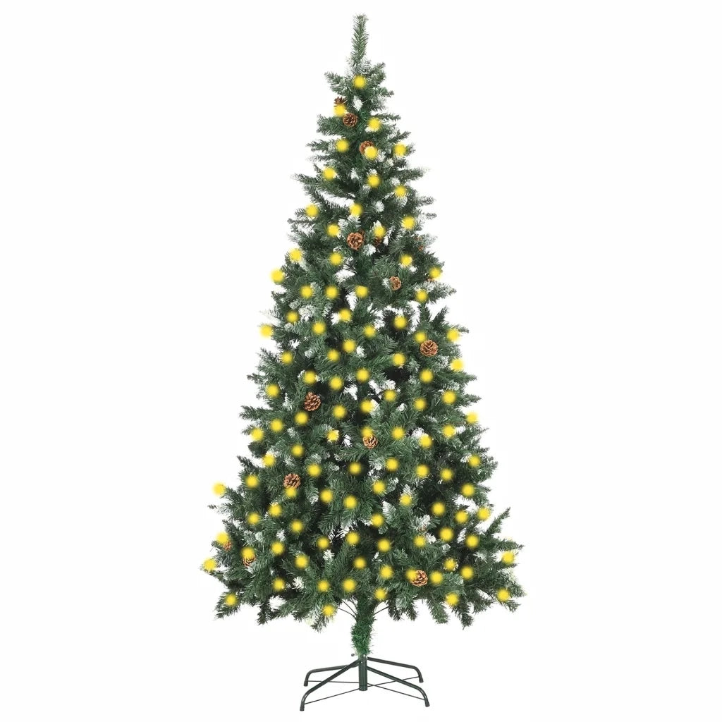 Albero di Natale Artificiale con luci a LED e Pigne 210 cm cod mxl 17950