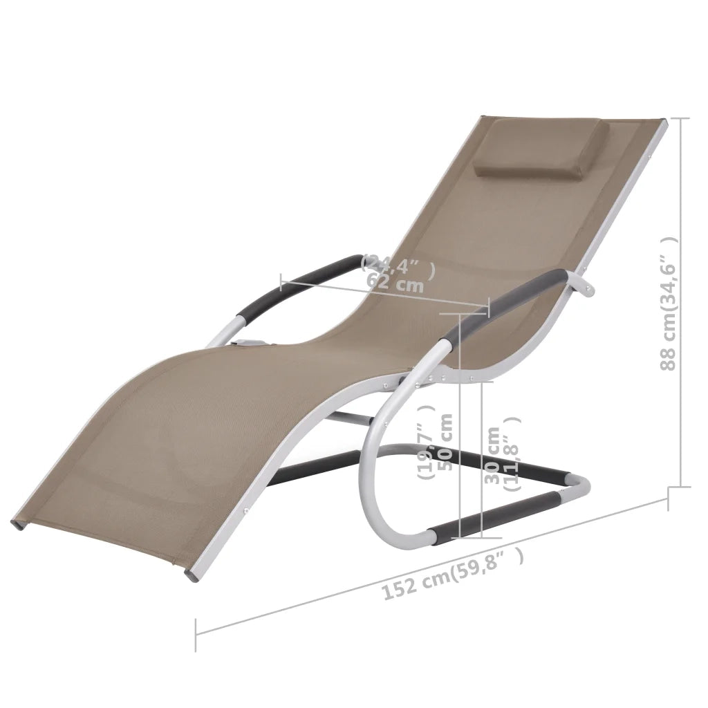 Lettino Prendisole con Cuscino in Alluminio e Textilene Talpa 47779