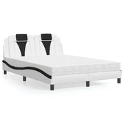 Letto Viana con Materasso Bianco e Nero 140x190 cm in Similpelle
