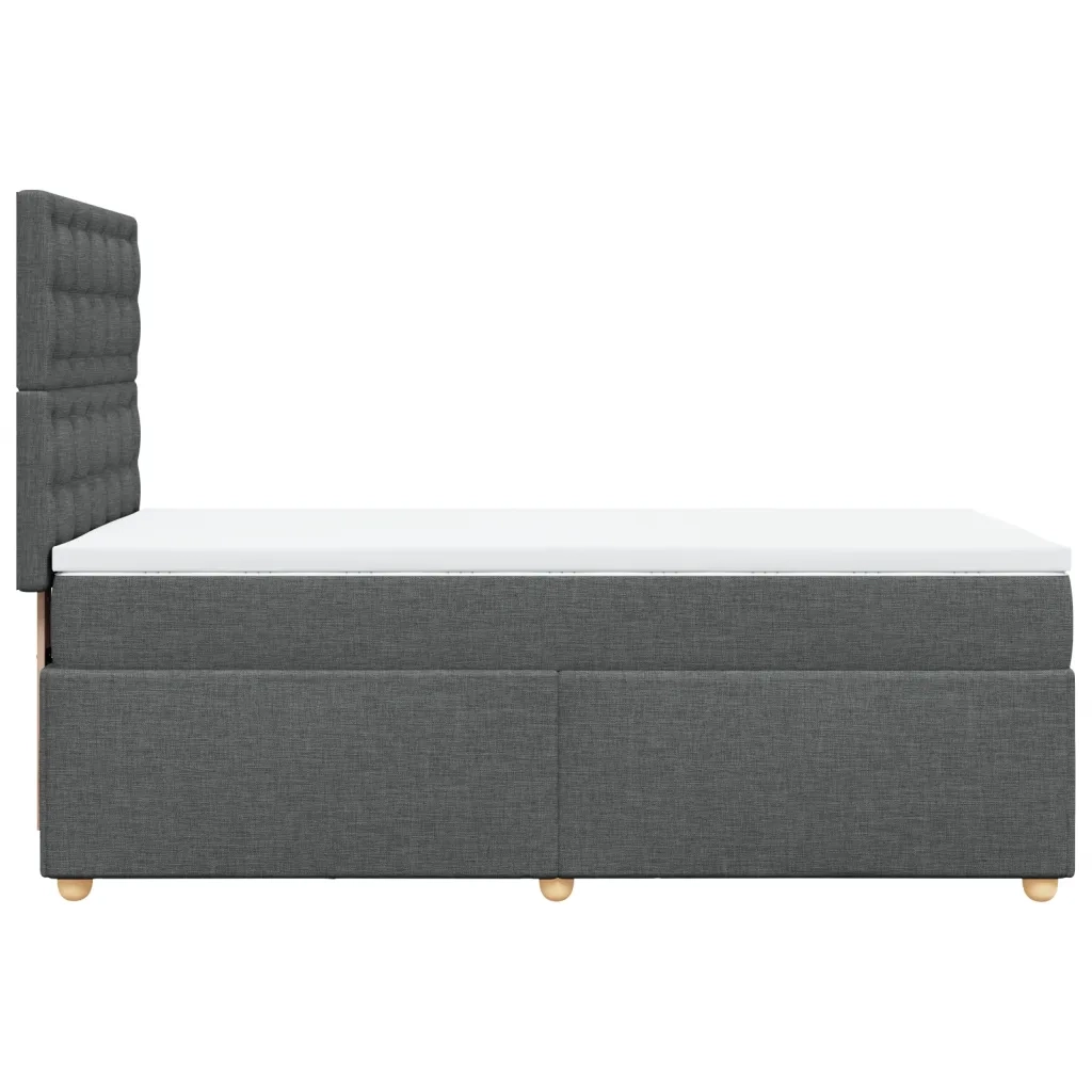 Giroletto a Molle con Materasso Grigio Scuro 80x200 cm Tessuto