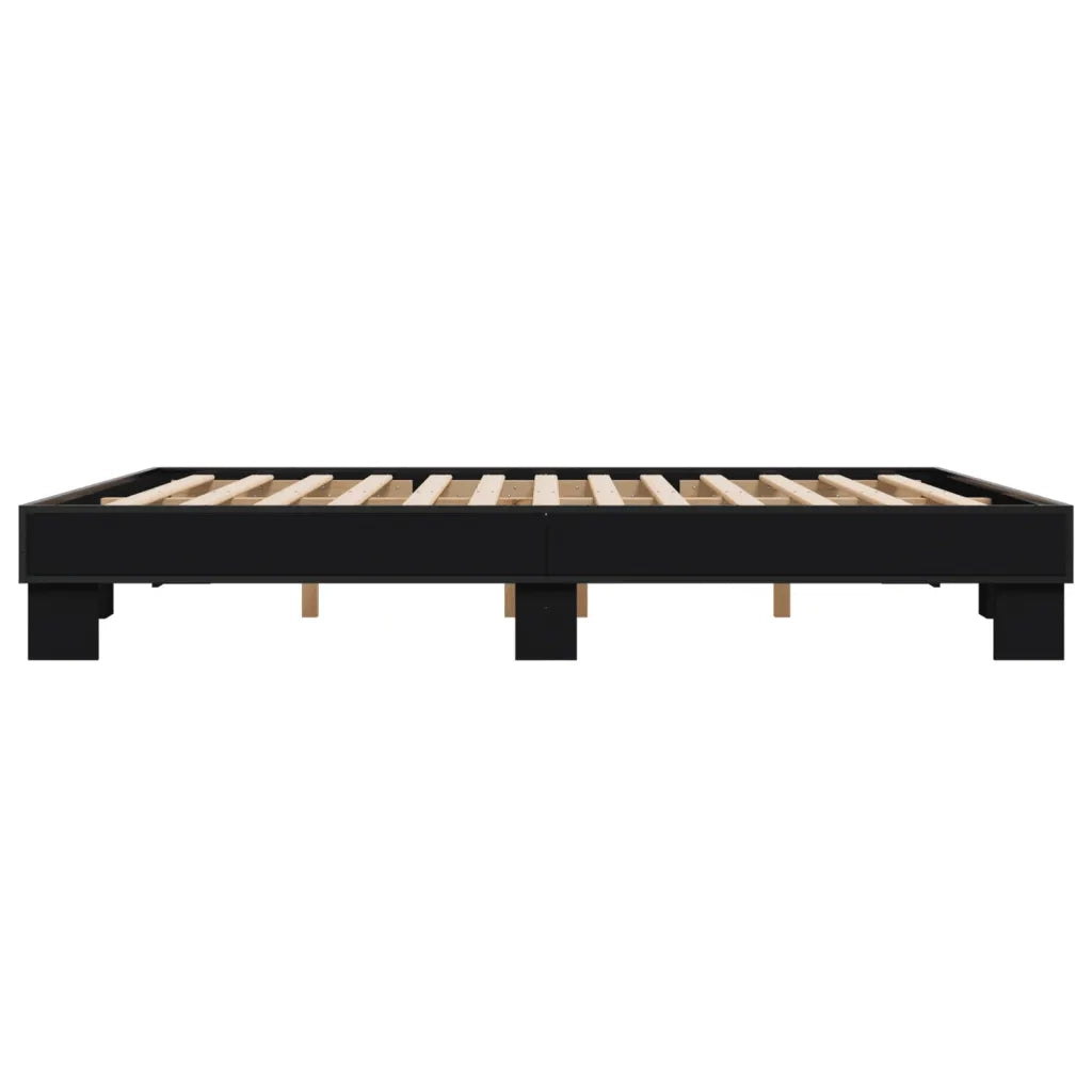 Giroletto Nero 200x200 cm in Legno Multistrato e Metallo 3280217