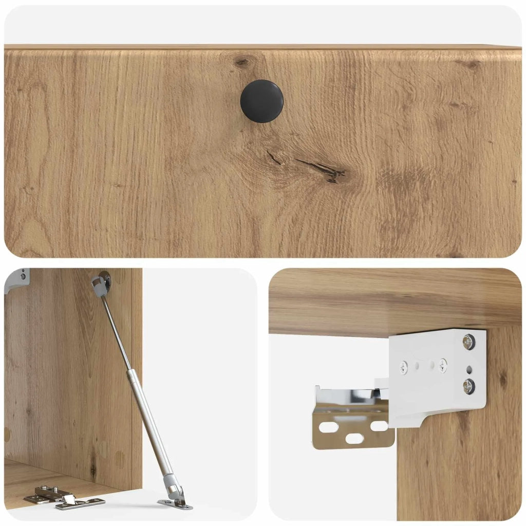 Mobile Porta TV da Muro-Credenza per TV sospesa 78,5 x 31 x 30 cm Rovere Artigianale