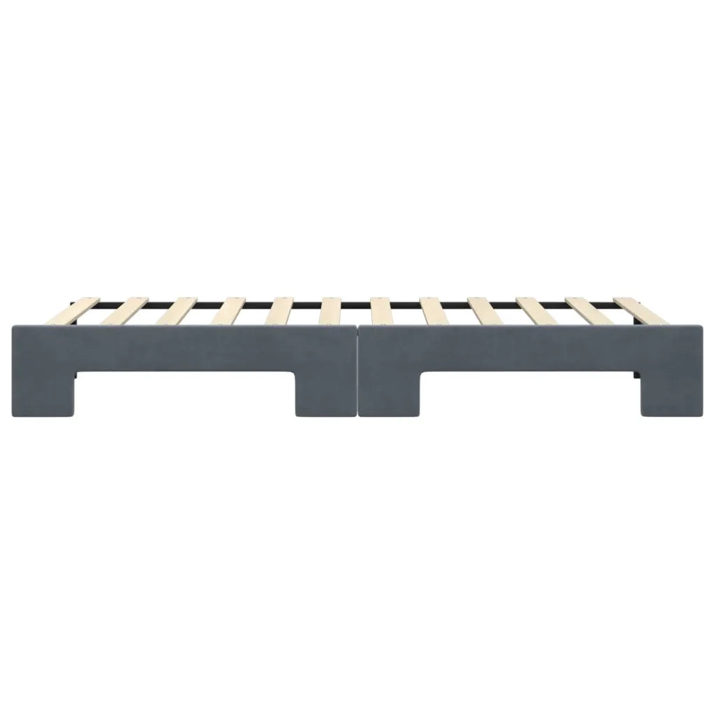 Divano Letto con Letto Estraibile Grigio Scuro 80x200cm Velluto