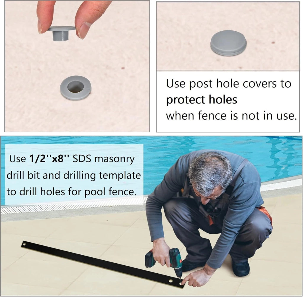Recinzione di Protezione per Piscina, Barriera di Sicurezza Pieghevole in Alluminio e Acciaio Inox per Piscina Laghetto Giardino con Kit di Montaggio, 366 x 125cm