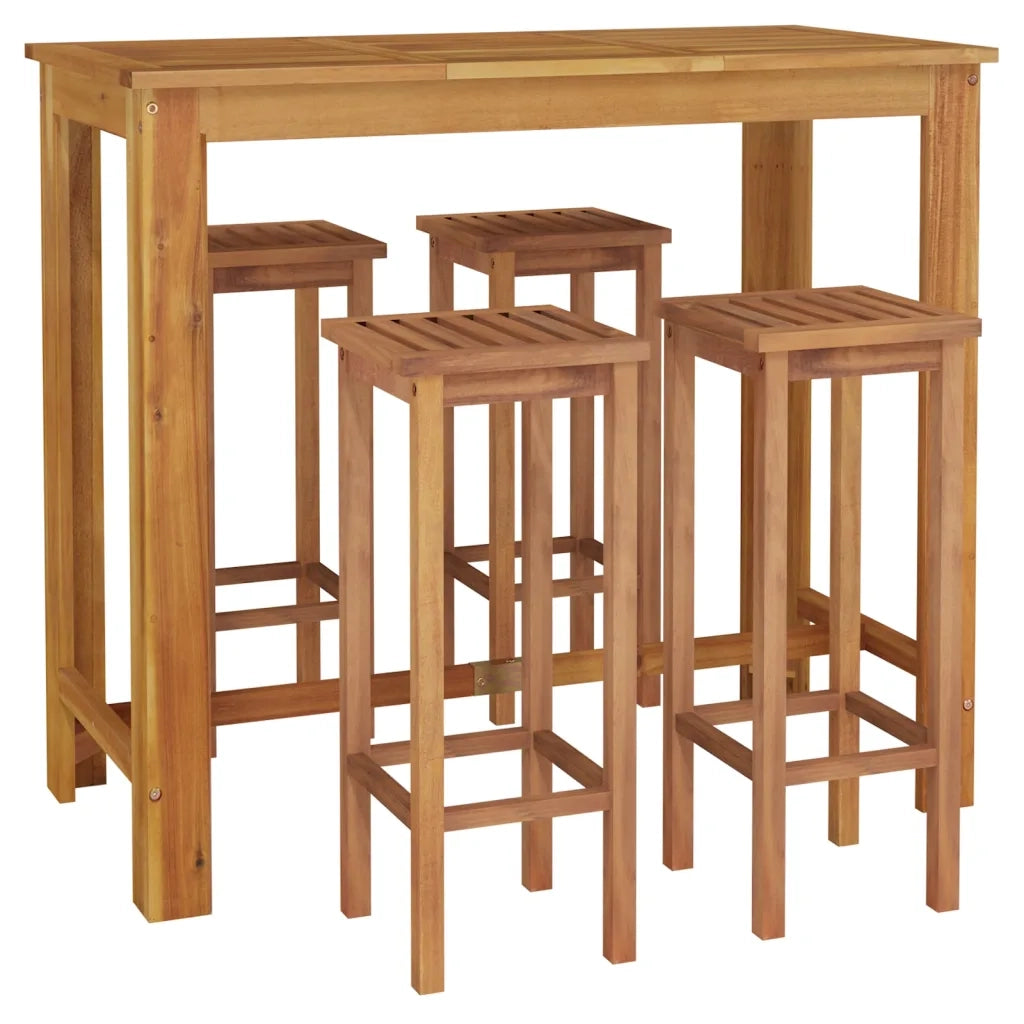 Set da Bar da Giardino 5 pz in Legno Massello di Acacia 3154392