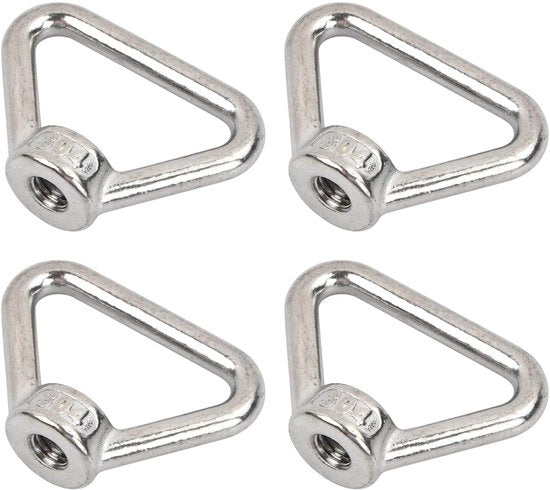 Occhielli M8 in acciaio inox, interruttore di carico occhiello a forma di triangolo per veicoli, navi, edifici e centrali elettriche - 4 pezzi
