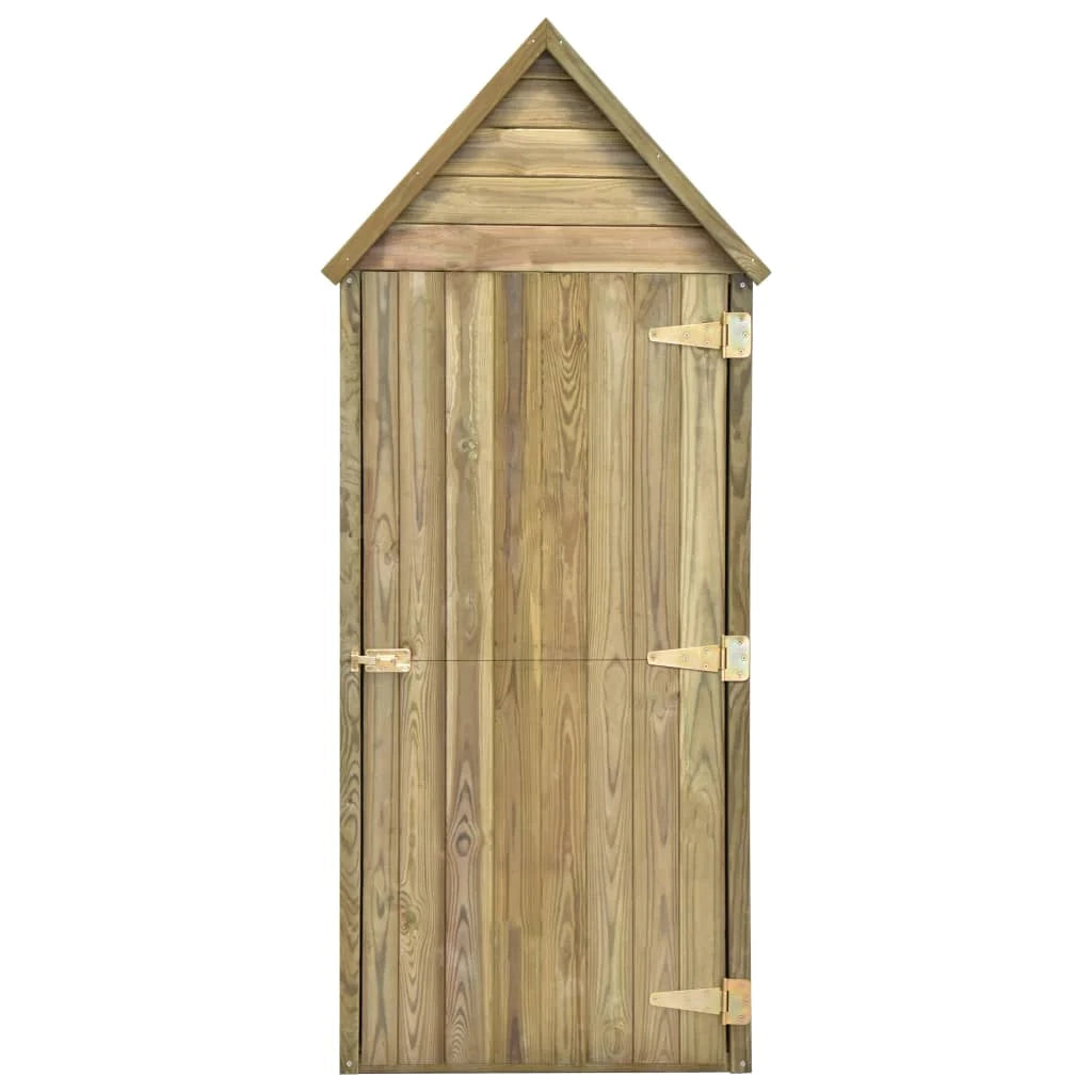 Casetta da giardino casetta per cabine capannone per rimessaggio casetta per esterni casetta per attrezzi robusti e porta 69,5 x 32 x 178 cm Legno di pino impregnato marrone 02_0022413