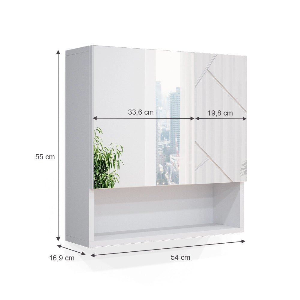 Vicco Specchio contenitore bagno Bianco lucido 16.9 x 55 cm
