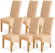 Set di Copridini per Sedie da Cucina - 6 pezzi - Elastici/Stirati - Copridini Universali - Sedie da Cucina - Stile Moderno - Sostenibili e Respiranti