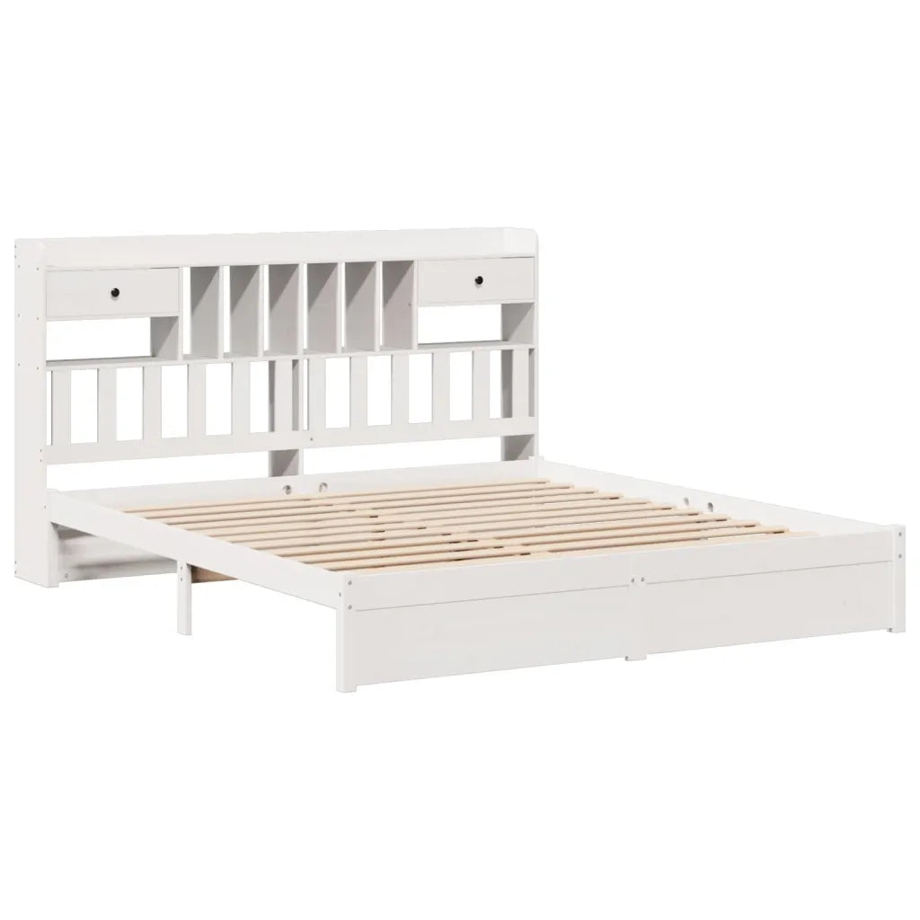 Giroletto con Libreria senza Materasso-Struttura Letto con contenitore 180x200 cm in Legno Pino 424834