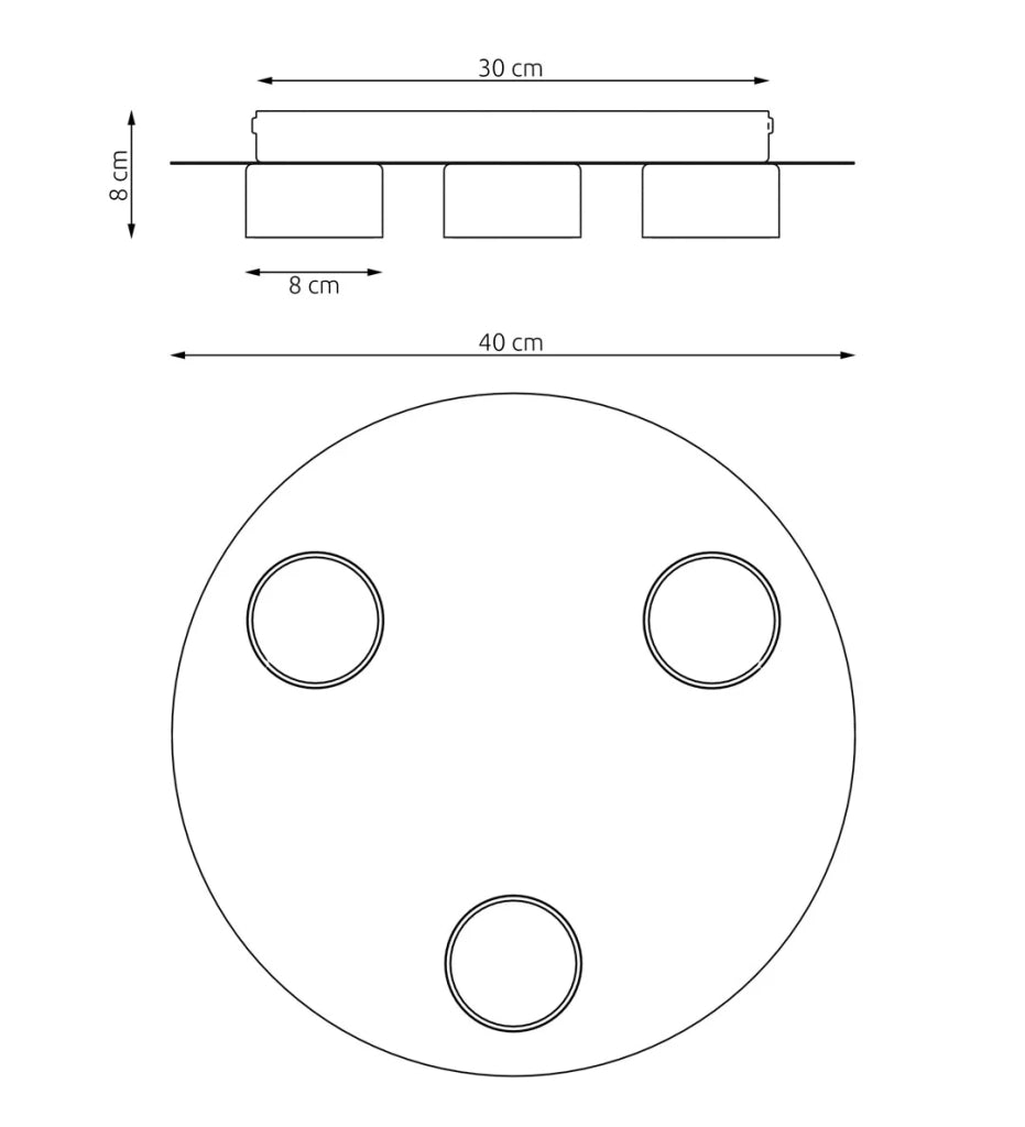 Plafoniera Moderna Dioniso Acciaio Nero 3 Luci Gx53 Ip20