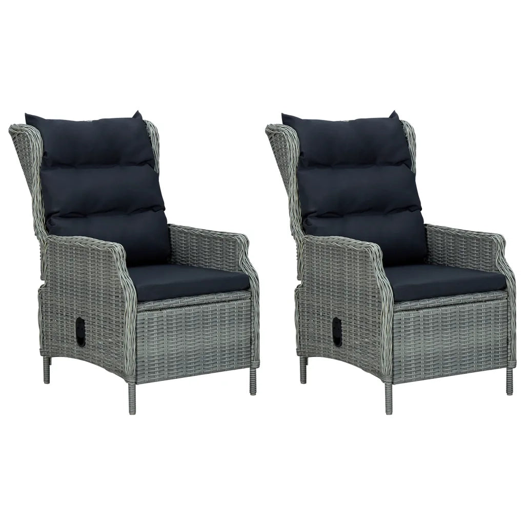 Set Pranzo da Giardino 9pz con Cuscini Polyrattan Grigio Chiaro cod mxl 44321