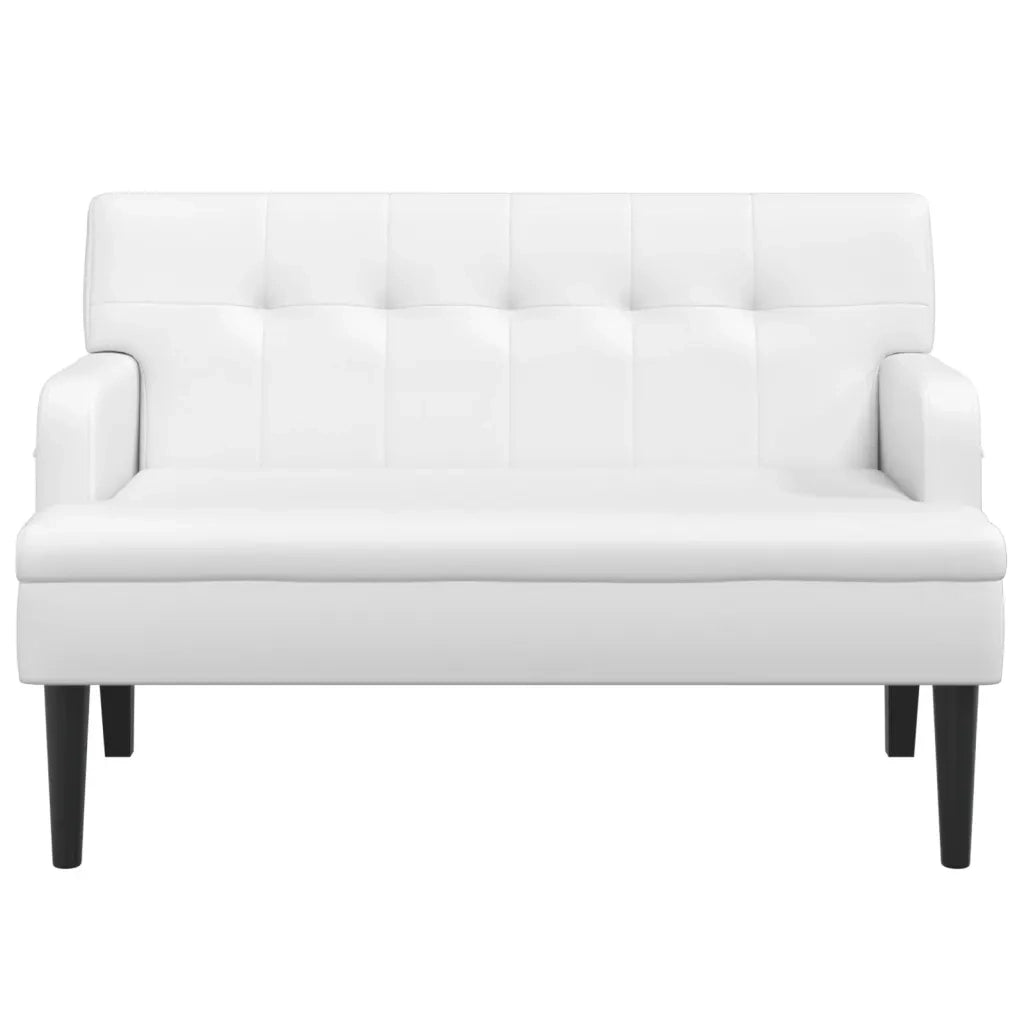 vidaXL Panca con Schienale Bianca 112x65,5x75 cm in Similpelle