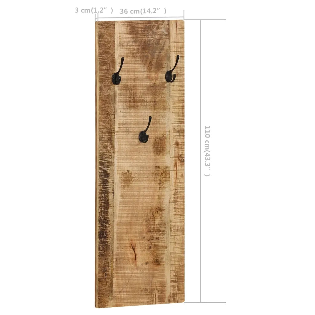 Appendiabiti a Parete 2pz in Legno Massello di Mango 36x110x3cm cod mxl 75356
