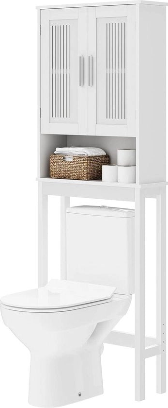 Scaffale per bagno - Risparmio di spazio sopra il water - Scaffale regolabile - 60 x 20 x 170 cm - Armadietto bagno alto
