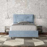 Letto imbottito Piazza e mezzo 110x200 cm Large - Senza rete,Microfibra,Azzurro